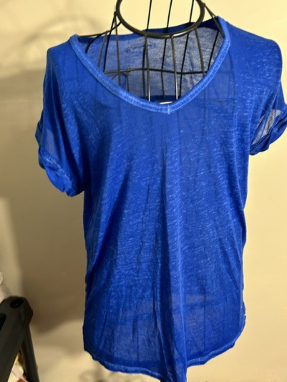 🍋‍🟩 size xs extra small womensblue burn out  tee shirt casual dress t